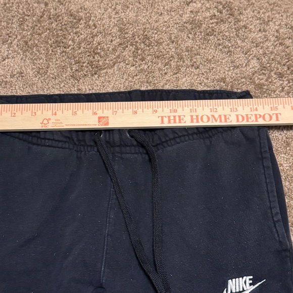 Nike Fleece Sweatpants Mens Small Black Straight Leg Elastic Waist Drawstring - Picture 6 of 10